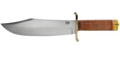 Bark River V-44 Bowie A2 Stacked Leather, Brass Double Quillion, Bowie-knife