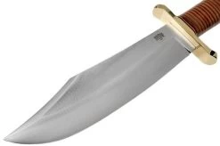 Bark River V-44 Bowie A2 Stacked Leather, Brass Double Quillion, Bowie-knife -Knife Shop BRK08 231SDL BDQ 03 bark river knives