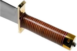 Bark River V-44 Bowie A2 Stacked Leather, Brass Double Quillion, Bowie-knife -Knife Shop BRK08 231SDL BDQ 04 bark river knives