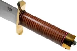 Bark River V-44 Bowie A2 Stacked Leather, Brass Double Quillion, Bowie-knife -Knife Shop BRK08 231SDL BDQ 05 bark river knives