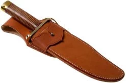 Bark River V-44 Bowie A2 Stacked Leather, Brass Double Quillion, Bowie-knife -Knife Shop BRK08 231SDL BDQ 06 bark river knives
