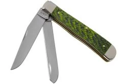 Case Trapper Green & Black Carbon Fibre-G10 Weave Smooth, 50710, 10254 SS Pocket Knife