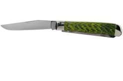 Case Trapper Green & Black Carbon Fibre-G10 Weave Smooth, 50710, 10254 SS Pocket Knife -Knife Shop CE50710 03 case