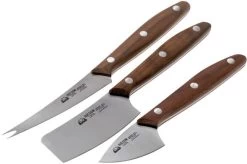 Due Cigni 1896, 2C1018NO 3-piece Cheese Knife Set, Walnut Wood -Knife Shop DG2C1018NO 03 due signi 1896