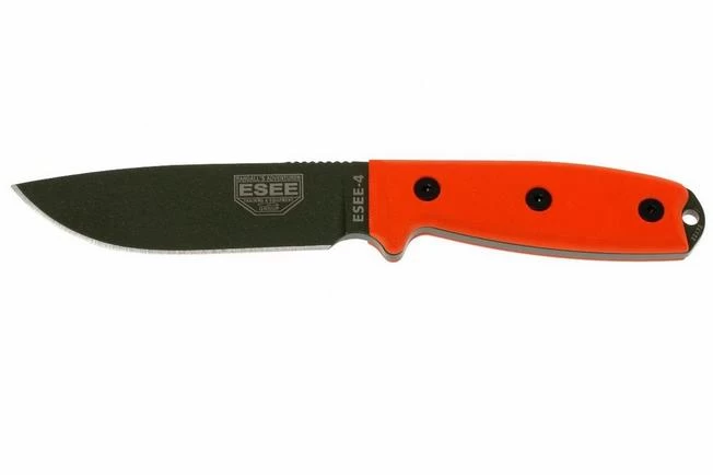 ESEE Model 4 OD Blade, Orange Handle 4P-KO-OD Survival Knife Without Sheath 1 ESEE Model 4 OD Blade, Orange Handle 4P-KO-OD Survival Knife Without Sheath
