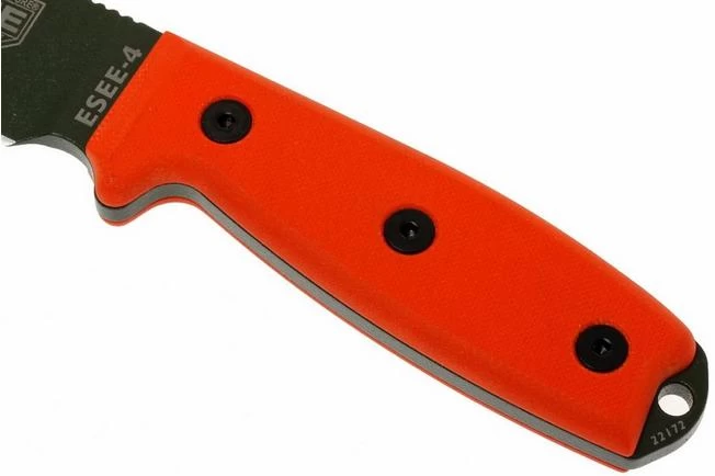 ESEE Model 4 OD Blade, Orange Handle 4P-KO-OD Survival Knife Without Sheath 3 ESEE Model 4 OD Blade, Orange Handle 4P-KO-OD Survival Knife Without Sheath - Image 3