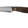 Brisa Bobtail 80 Bison Micarta Handle, 12C27 Scandi, Leather Sheath 9955