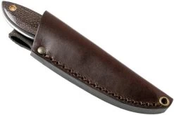Brisa Bobtail 80 Bison Micarta Handle, 12C27 Scandi, Leather Sheath 9955 -Knife Shop ENZ 9955 07 enzo knives