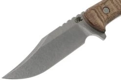 Rick Hinderer Ranch Bowie Natural Canvas Micarta, Stonewashed, Bowie Knife -Knife Shop HRK TRB SW NM 03 rick hinderer knives