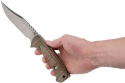 Rick Hinderer Ranch Bowie Natural Canvas Micarta, Stonewashed, Bowie Knife -Knife Shop HRK TRB SW NM 06 rick hinderer knives