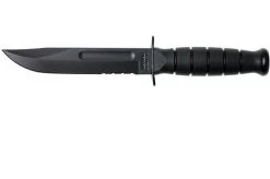 KA-BAR Short Fighting Knife 1259 Serrated, Kraton Handle, Fixed Knife