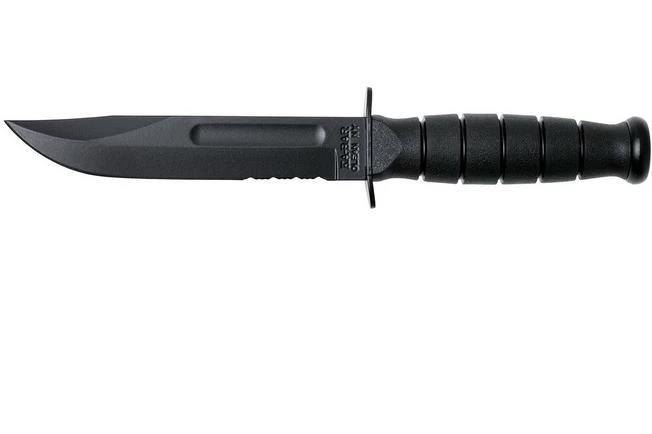 KA-BAR Short Fighting Knife 1259 Serrated, Kraton Handle, Fixed Knife 1 KA-BAR Short Fighting Knife 1259 Serrated, Kraton Handle, Fixed Knife