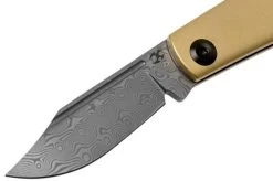 Kansept Wedge K2026BB1 Damascus, Brass Pocket Knife, Nick Swan Design -Knife Shop KSK2026BB1 03 kansept