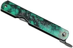 Higonokami Pocket Knife 7.3 Cm HIGOCJB, Blue Paper Steel, Jade Black Green Glitter Enamel -Knife Shop KT HIGOCJB 04 higonokami