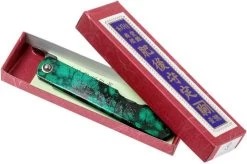 Higonokami Pocket Knife 7.3 Cm HIGOCJB, Blue Paper Steel, Jade Black Green Glitter Enamel -Knife Shop KT HIGOCJB 08 higonokami