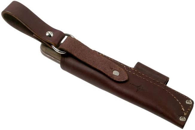 LT Wright Bushcrafter HC, 1075, Matte Green Micarta, Red Liners, Leather Sheath, Bushcraft Knife 7 LT Wright Bushcrafter HC, 1075, Matte Green Micarta, Red Liners, Leather Sheath, Bushcraft Knife - Image 7