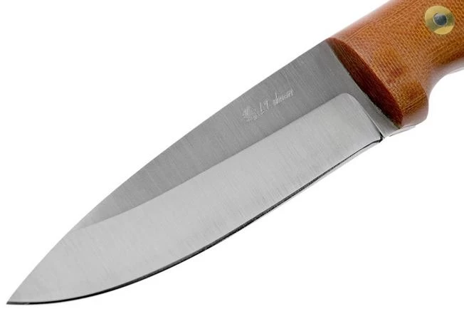 LT Wright GNS Saber Grind, O1, Polished Natural Micarta, Leather Sheath, Bushcraft Knife 3 LT Wright GNS Saber Grind, O1, Polished Natural Micarta, Leather Sheath, Bushcraft Knife - Image 3