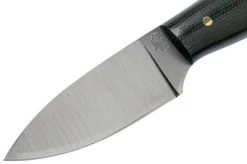 LT Wright Patriot, A2, Polished Black Micarta, Blue Liners, Leather Sheath, Outdoor Knife -Knife Shop LT PAT BM BL POL LS 03 lt wright