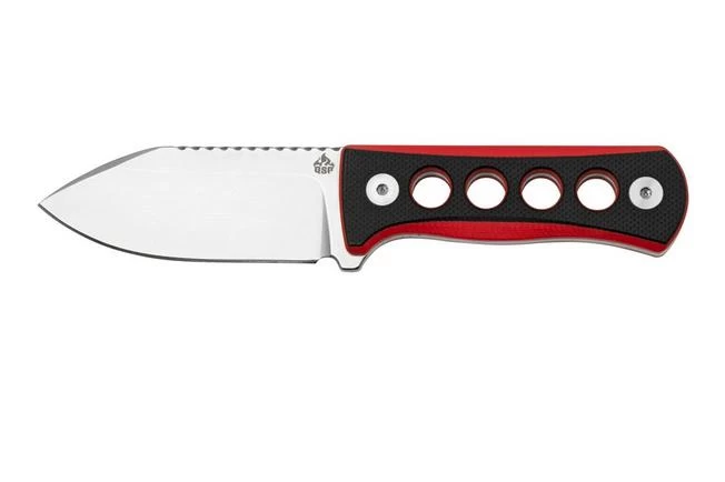 QSP Knife Canary QS141-B1 Stonewashed, Black Red G10, Neck Knife 1 QSP Knife Canary QS141-B1 Stonewashed, Black Red G10, Neck Knife