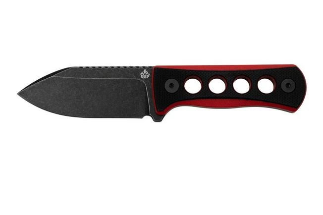 QSP Knife Canary QS141-B2 Blackwashed, Black Red G10, Neck Knife 1 QSP Knife Canary QS141-B2 Blackwashed, Black Red G10, Neck Knife