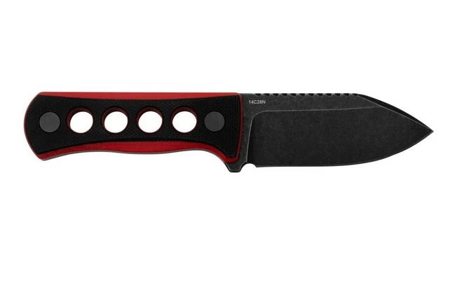 QSP Knife Canary QS141-B2 Blackwashed, Black Red G10, Neck Knife 2 QSP Knife Canary QS141-B2 Blackwashed, Black Red G10, Neck Knife - Image 2