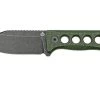 QSP Knife Canary QS141-C2 Blackwashed, Black Green G10, Neck Knife
