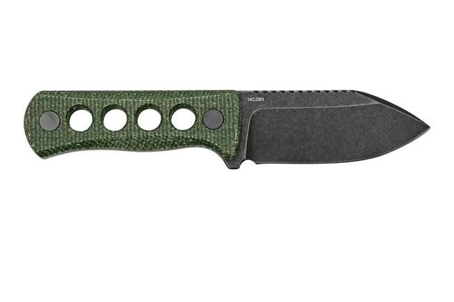 QSP Knife Canary QS141-C2 Blackwashed, Black Green G10, Neck Knife 2 QSP Knife Canary QS141-C2 Blackwashed, Black Green G10, Neck Knife - Image 2
