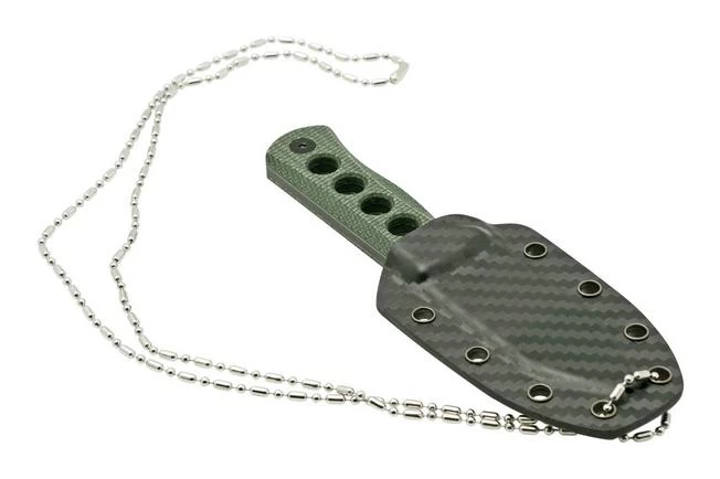 QSP Knife Canary QS141-C2 Blackwashed, Black Green G10, Neck Knife 6 QSP Knife Canary QS141-C2 Blackwashed, Black Green G10, Neck Knife - Image 6