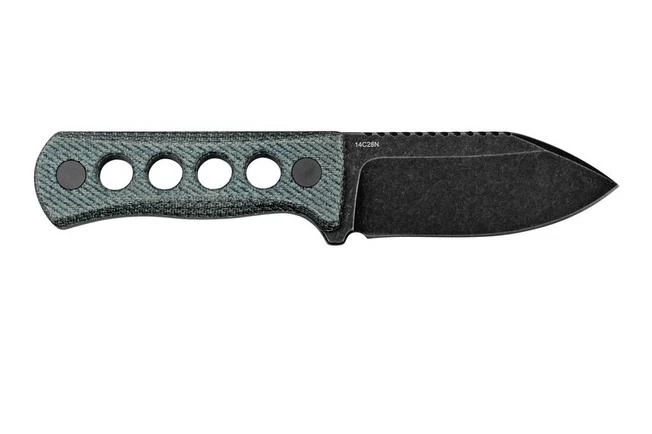 QSP Knife Canary QS141-D2 Blackwashed, Denim Micarta, Neck Knife 2 QSP Knife Canary QS141-D2 Blackwashed, Denim Micarta, Neck Knife - Image 2