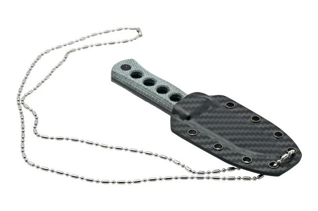 QSP Knife Canary QS141-D2 Blackwashed, Denim Micarta, Neck Knife 6 QSP Knife Canary QS141-D2 Blackwashed, Denim Micarta, Neck Knife - Image 6