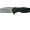 WE Knife Kitefin 2001E Black Titanium, Blue Line Pocket Knife
